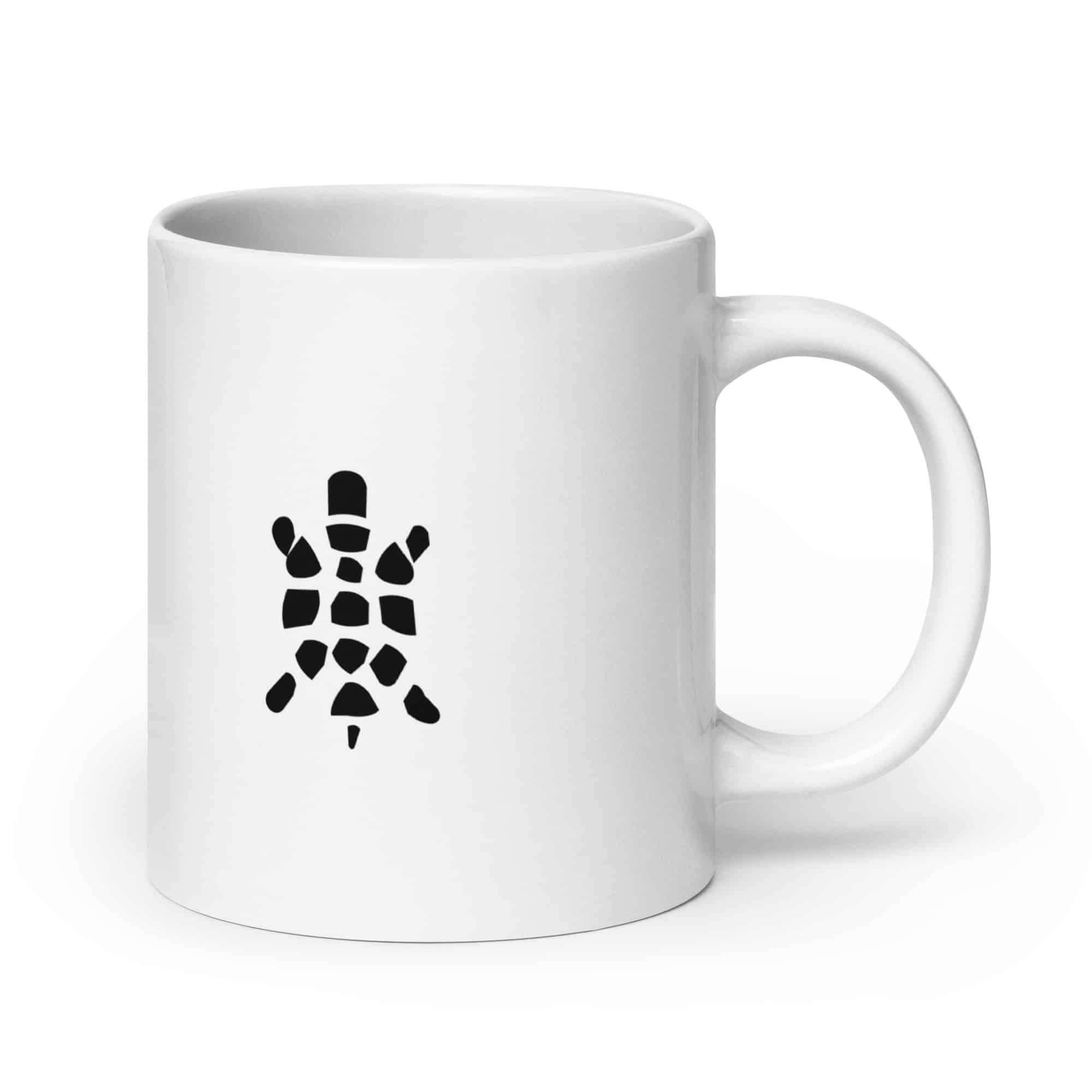 Sheltowee Trace Black Turtle Icon White Ceramic Coffee Mug