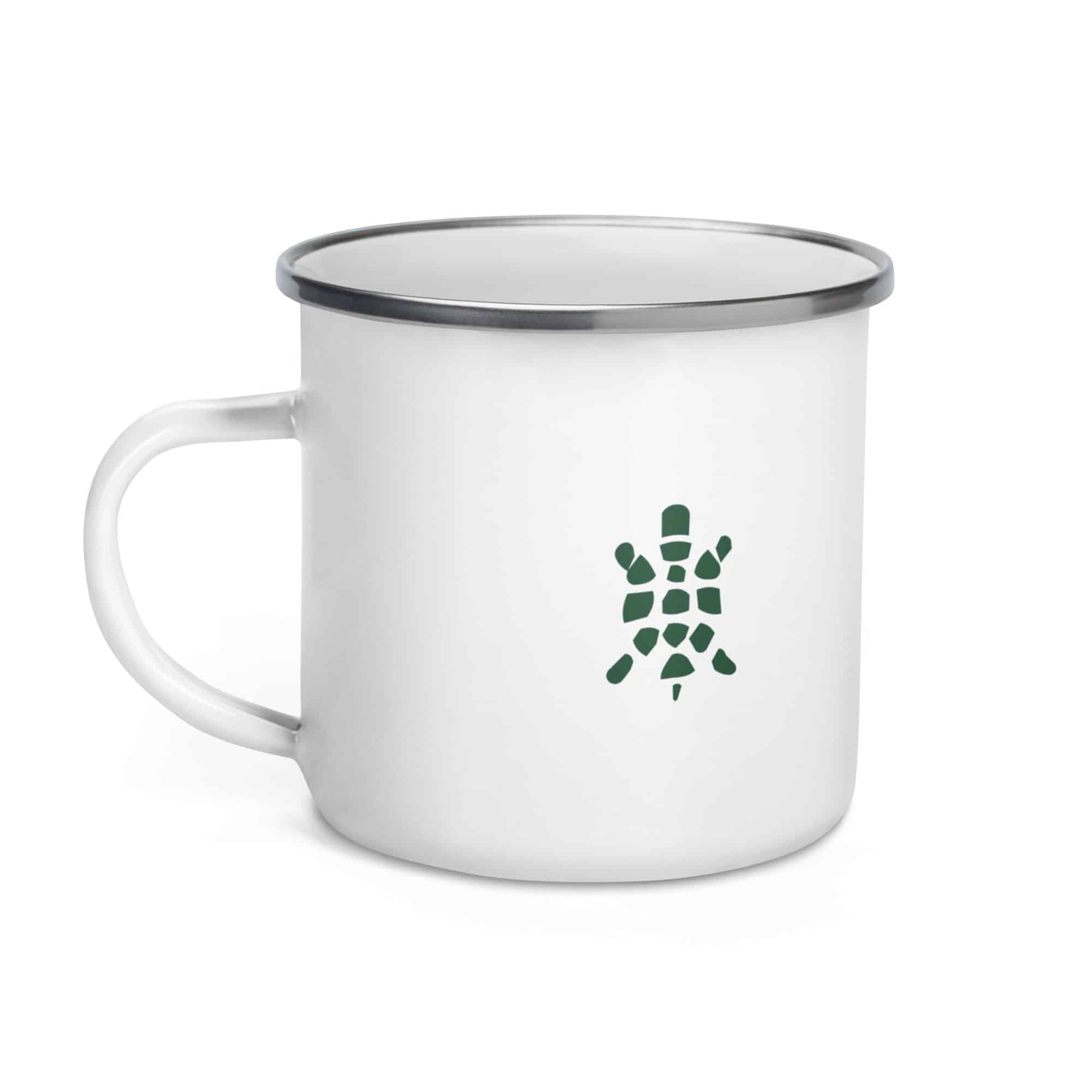 Sheltowee Trace Forest Green Turtle Icon Enamel Camp Mug