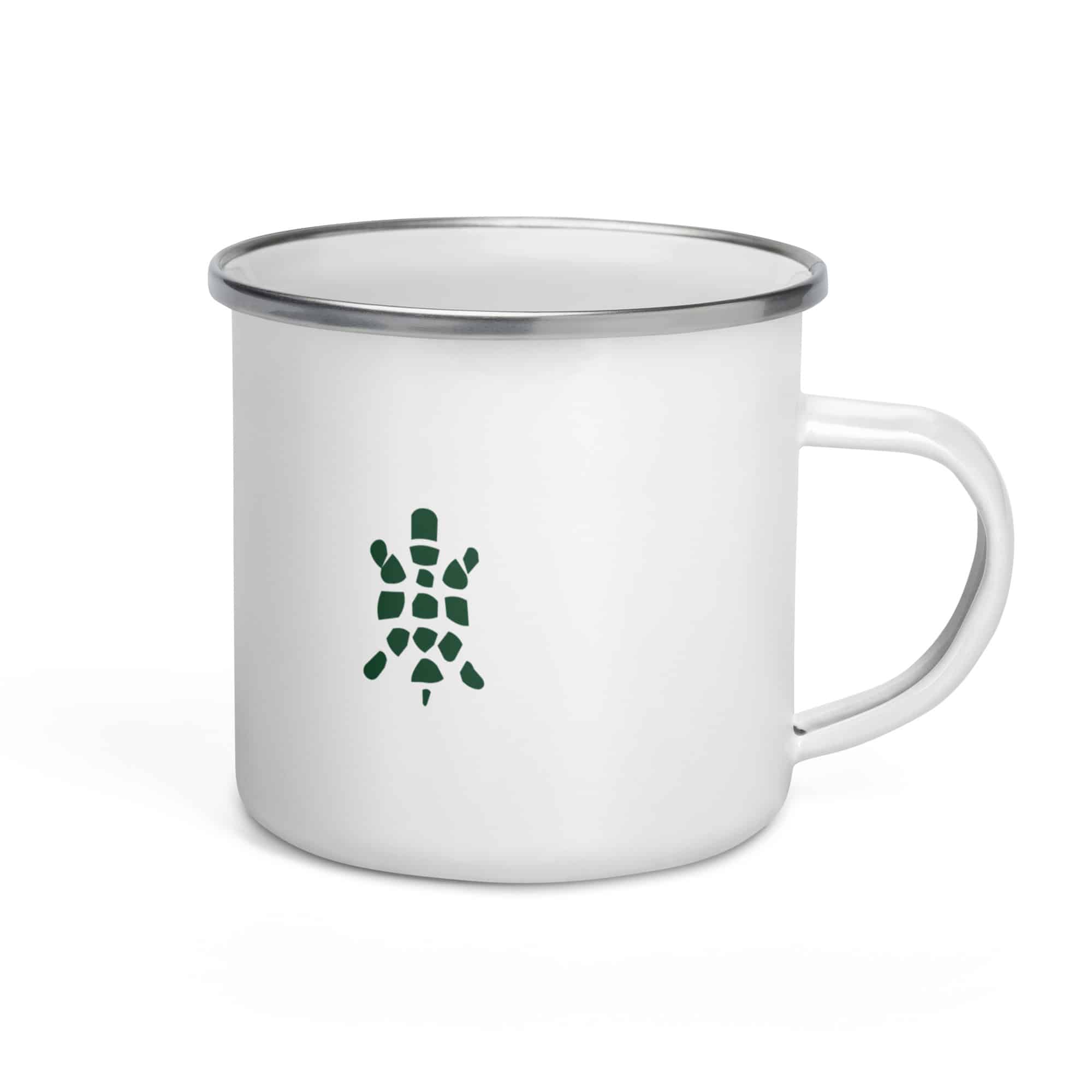 Sheltowee Trace Forest Green Turtle Icon Enamel Camp Mug