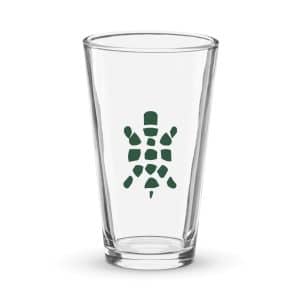 Turtle Icon Forest Green Pint Glass - 16 oz - Main