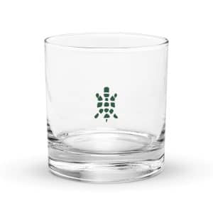 Turtle Icon Forest Green Rocks Glass - 10.5 oz - Main