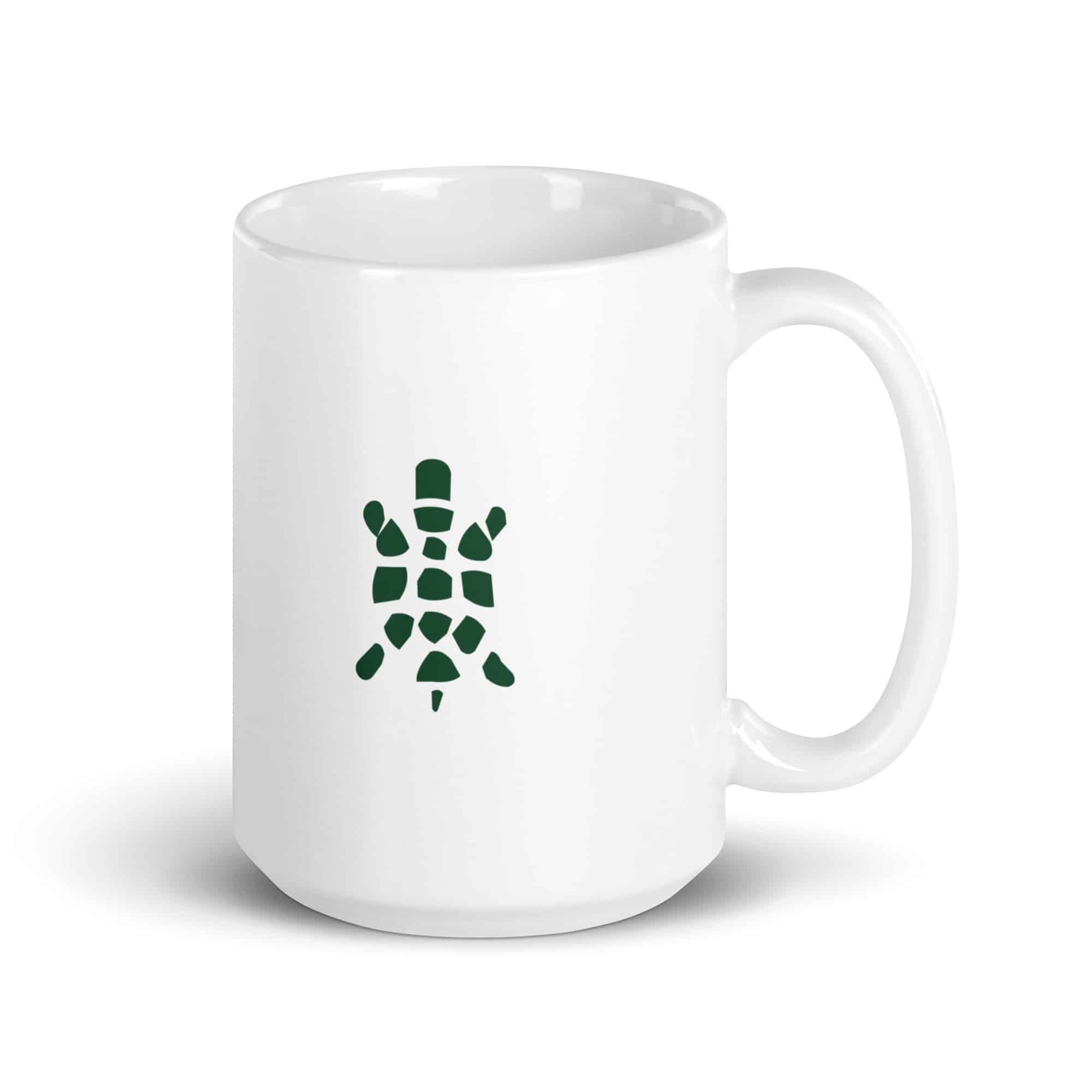 Sheltowee Trace Forest Green Turtle Icon White Ceramic Coffee Mug