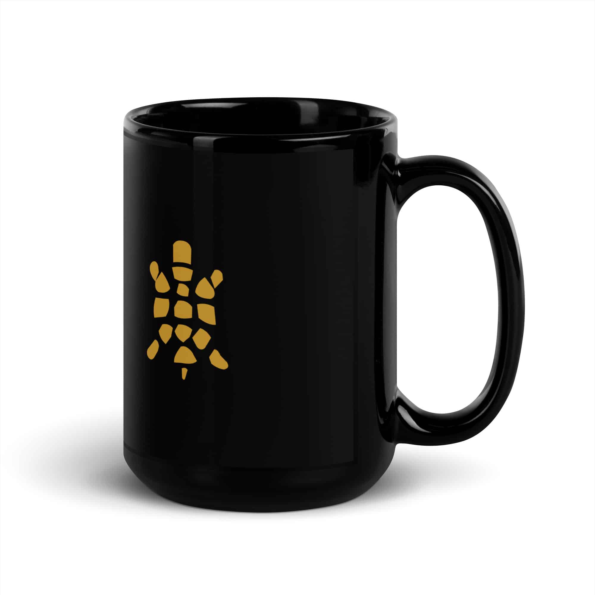 Gold Sheltowee Inspired Turtle Icon Black Mug