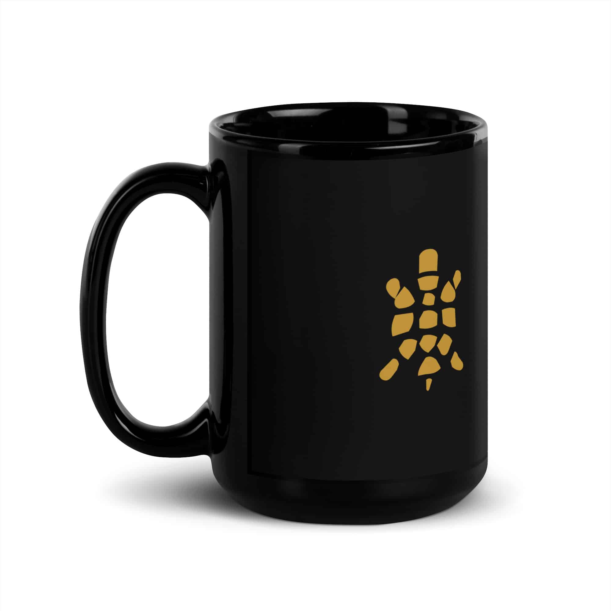 Gold Sheltowee Inspired Turtle Icon Black Mug