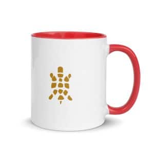 Turtle Icon Gold Color Inside Coffee Mug - 11 oz - Main