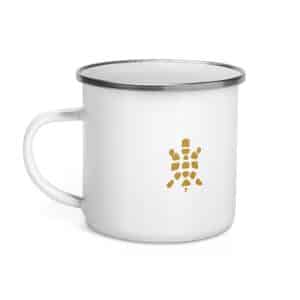 Turtle Icon Gold Enamel Camp Mug - 12 oz - Left