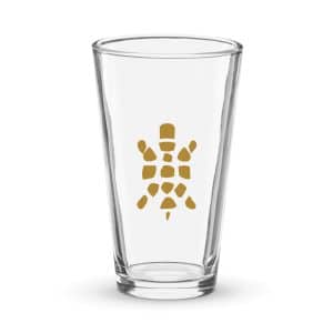 Turtle Icon Gold Pint Glass - 16 oz - Main