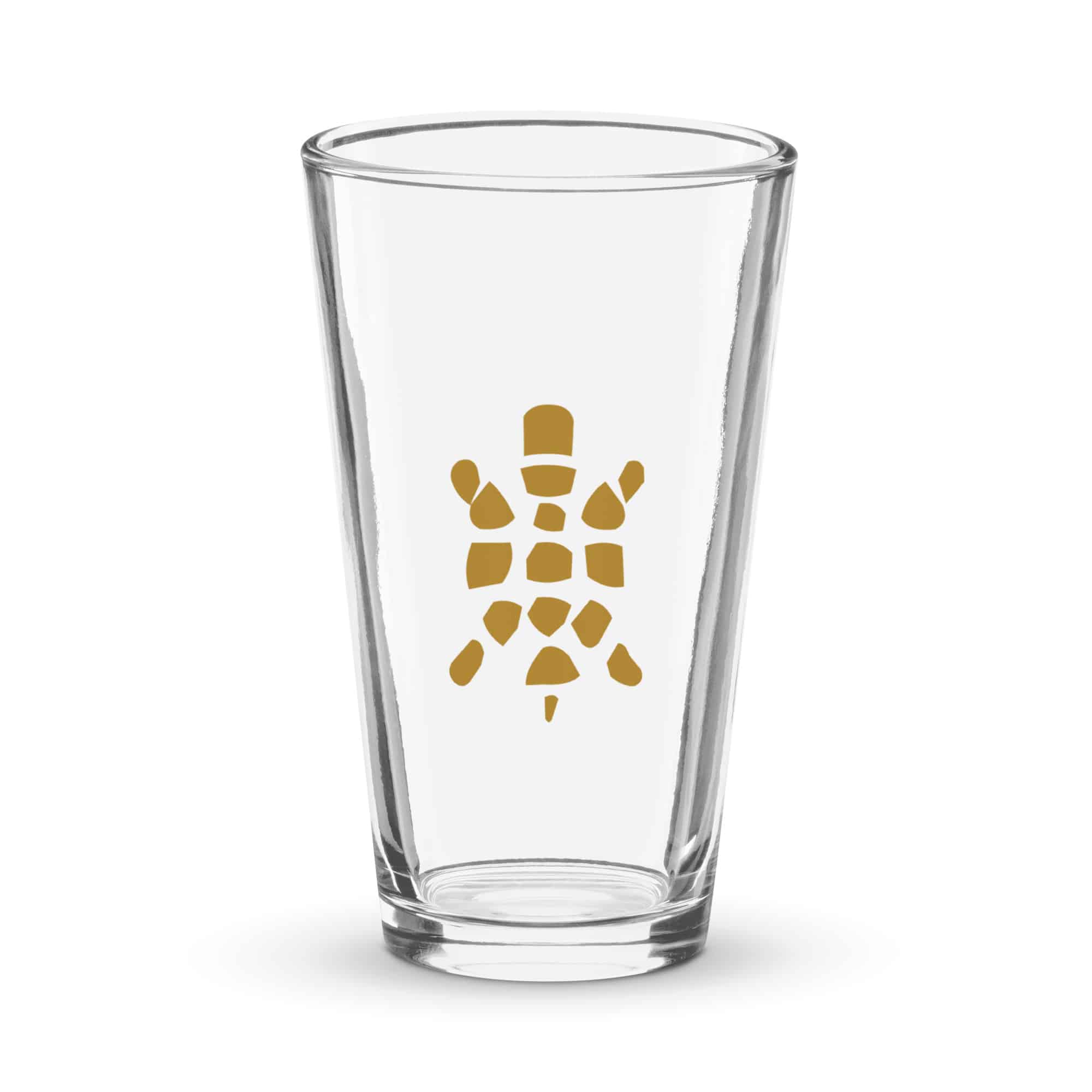 Gold Sheltowee Inspired Turtle Icon Pint Glass