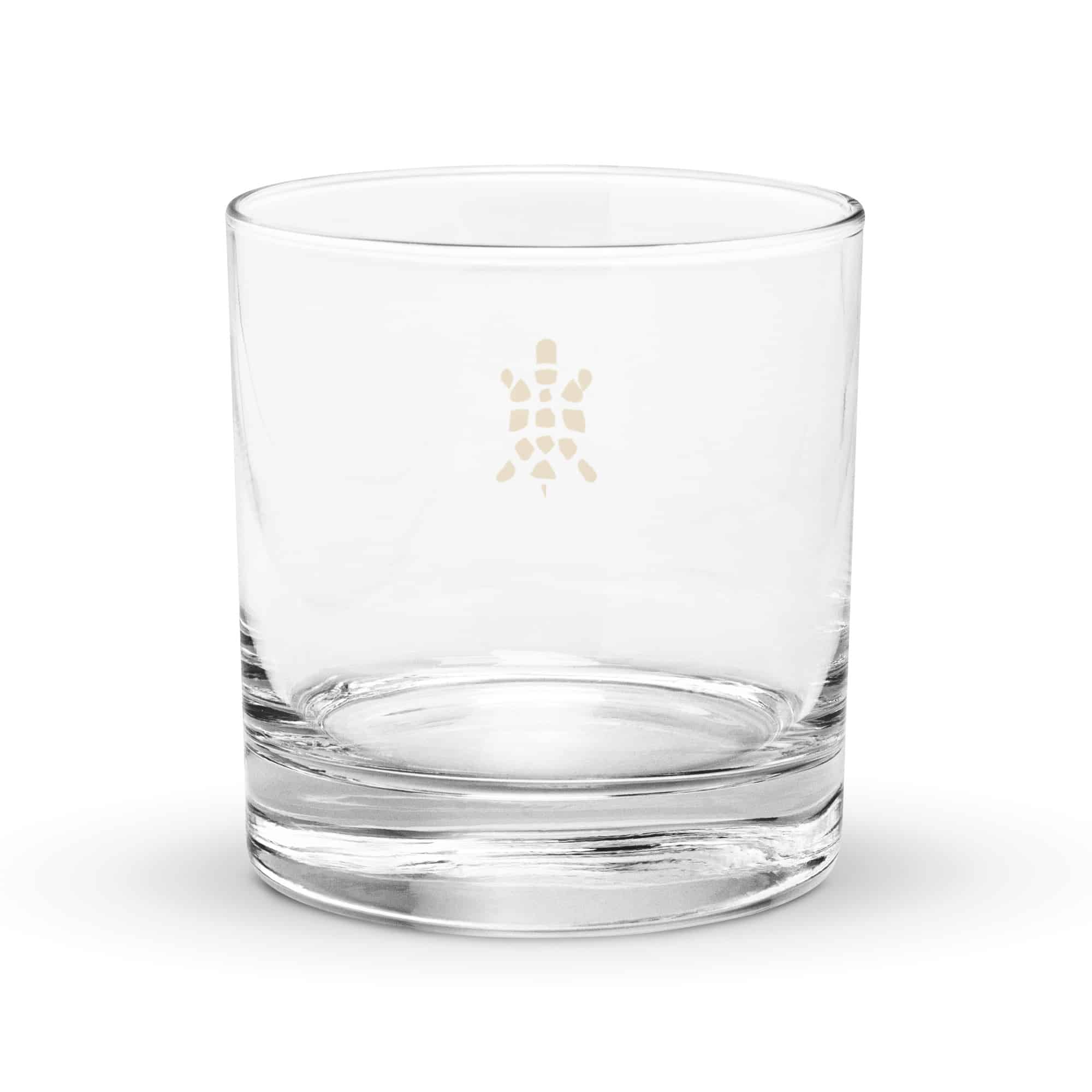 Gold Sheltowee Inspired Turtle Icon Rocks Glass