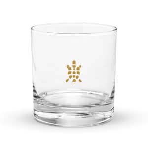 Turtle Icon Gold Rocks Glass - 10.5 oz - Main