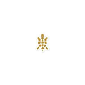 Turtle Icon Gold Vinyl Sticker - 3x3 - Main