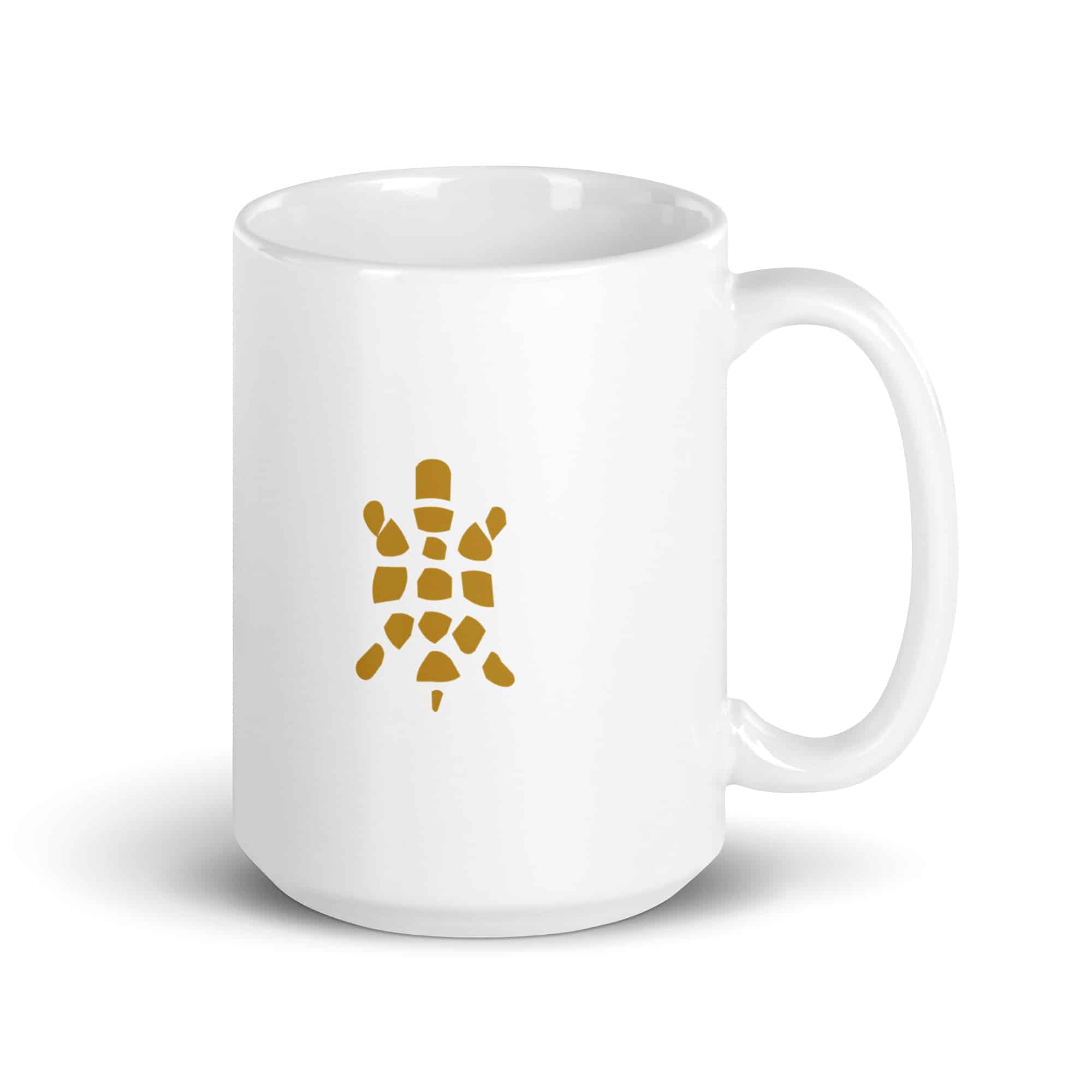 Sheltowee Trace Gold Turtle Icon White Ceramic Coffee Mug