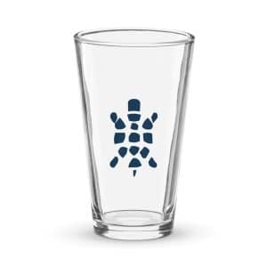 Turtle Icon Navy Pint Glass - 16 oz - Main