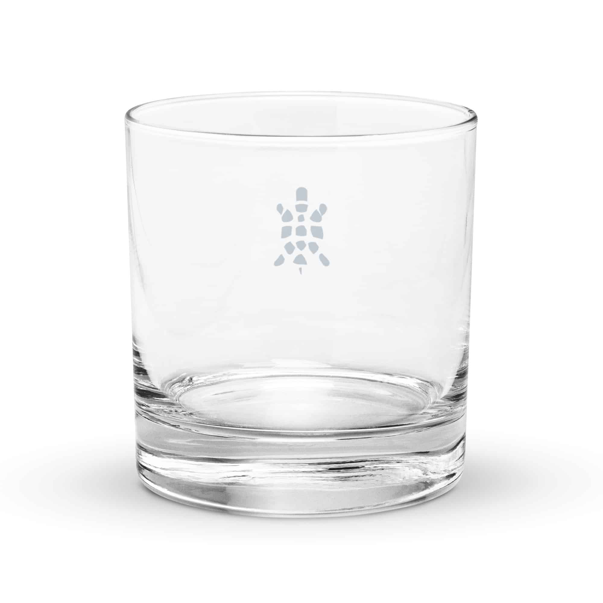 Navy Sheltowee Inspired Turtle Icon Rocks Glass