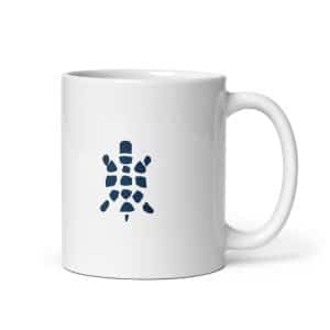 Turtle Icon Navy White Ceramic Coffee Mug - 11 oz - Main