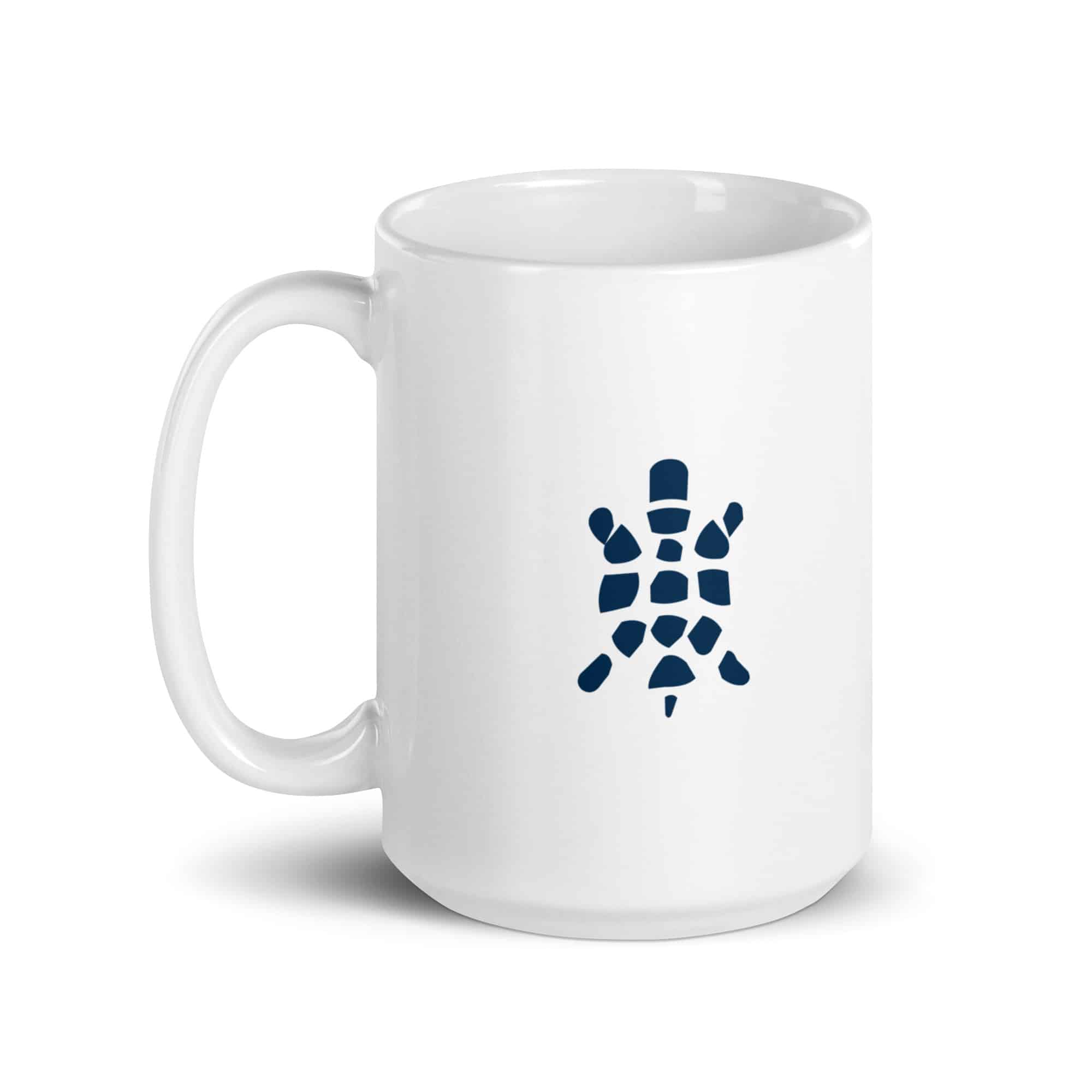 Sheltowee Trace Navy Turtle Icon White Ceramic Coffee Mug