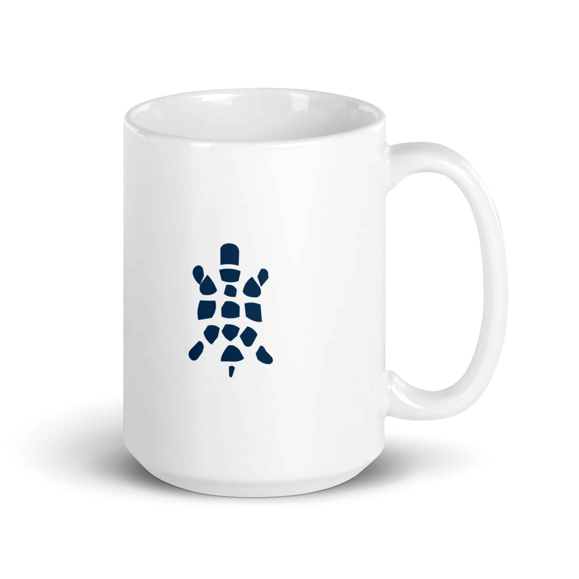 Sheltowee Trace Navy Turtle Icon White Ceramic Coffee Mug