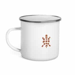 Turtle Icon Terracotta Enamel Camp Mug - 12 oz - Left