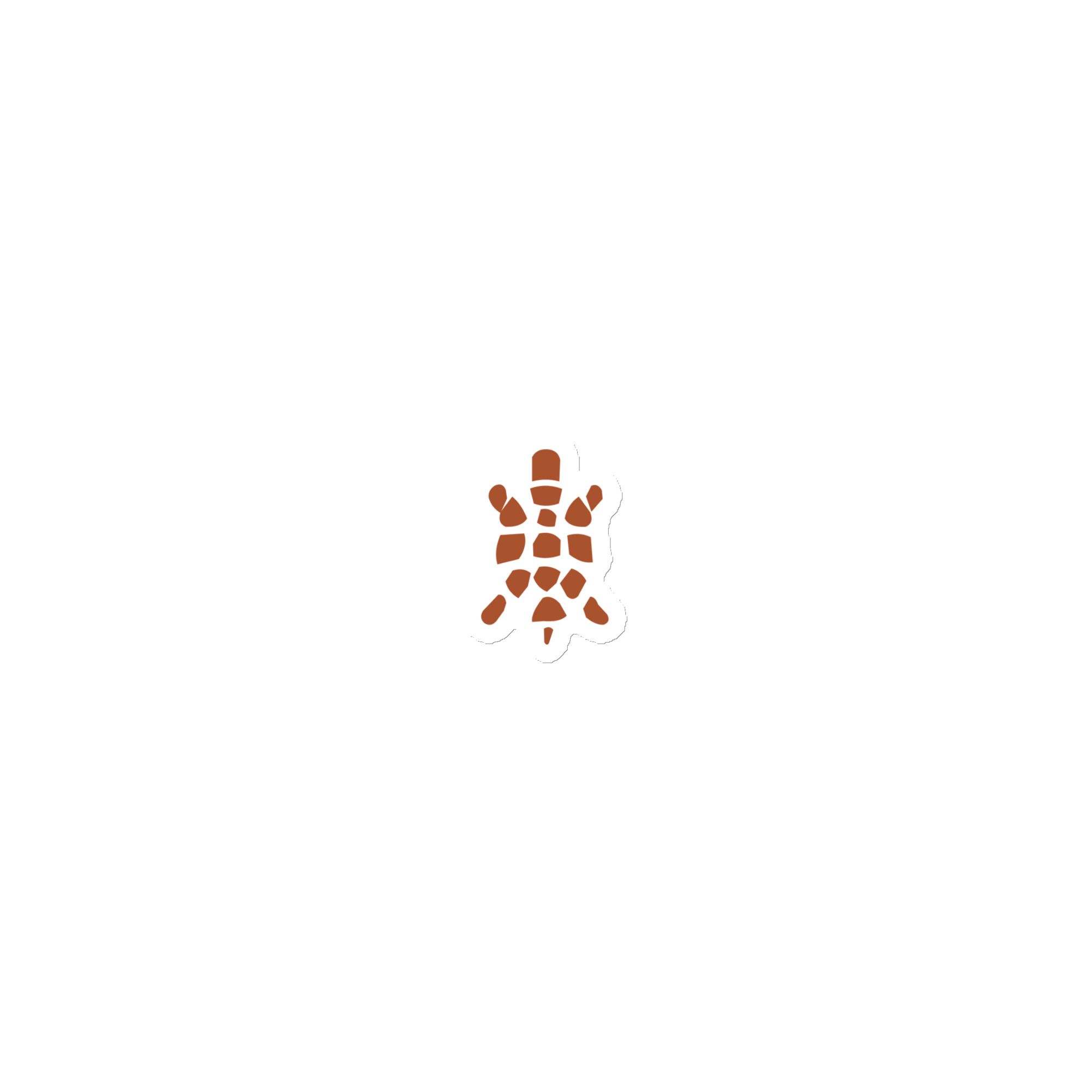 Sheltowee Trace Terracotta Turtle Icon Die-Cut Magnet