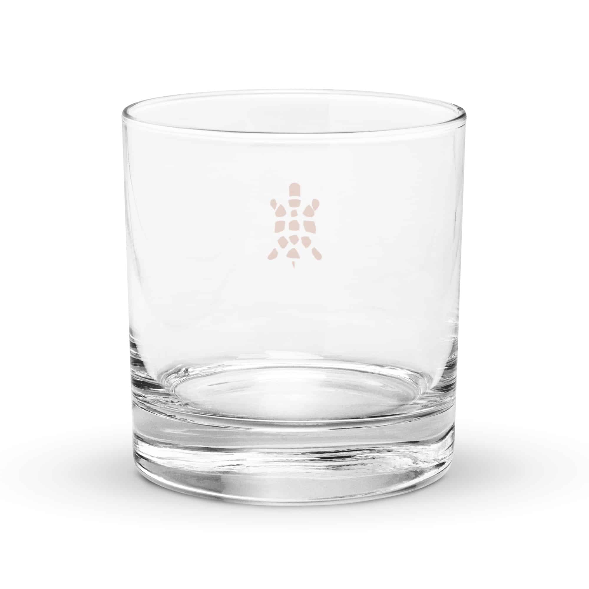 Terracotta Sheltowee Inspired Turtle Icon Rocks Glass