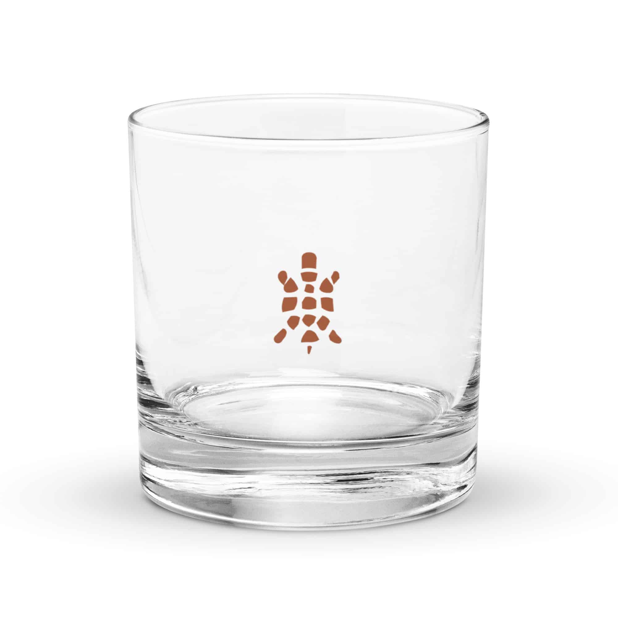 Terracotta Sheltowee Inspired Turtle Icon Rocks Glass