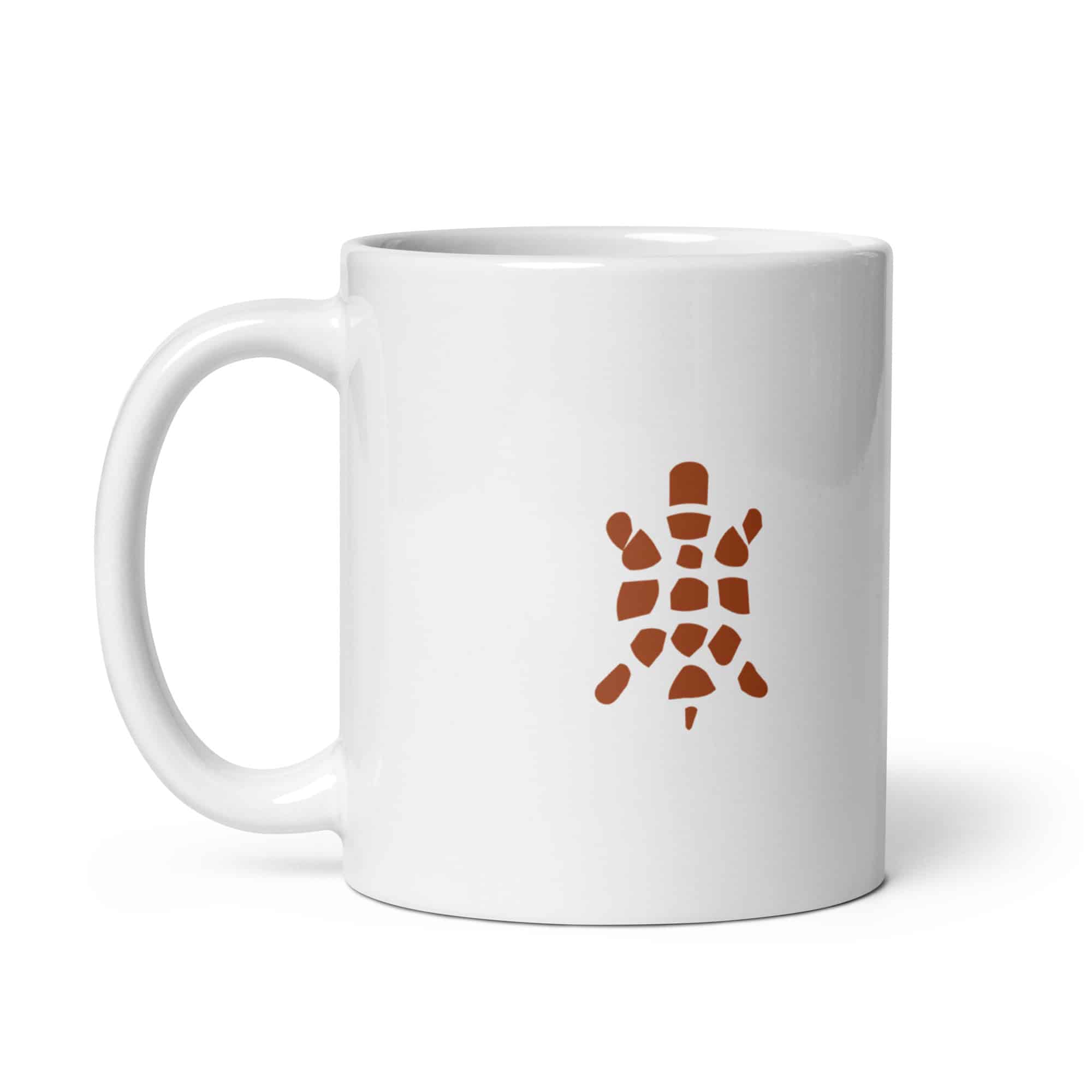 Sheltowee Trace Terracotta Turtle Icon White Ceramic Coffee Mug