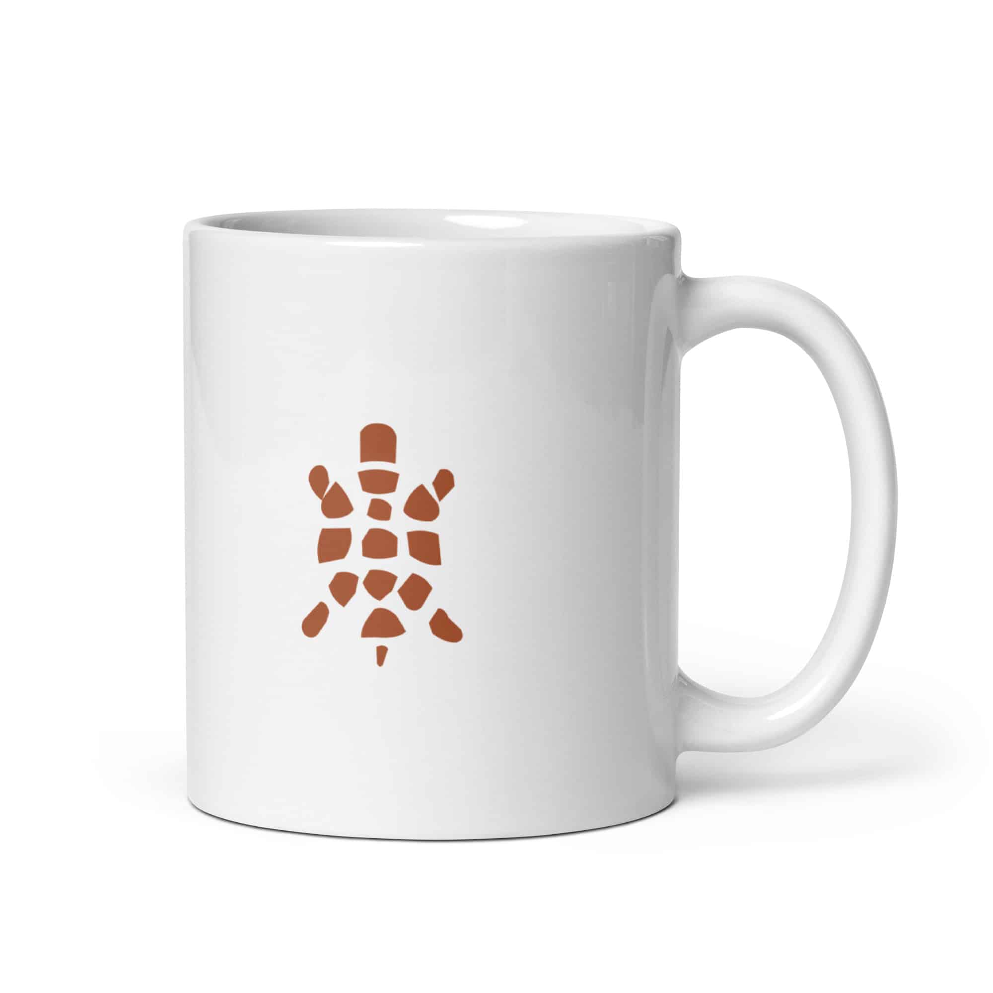 Sheltowee Trace Terracotta Turtle Icon White Ceramic Coffee Mug
