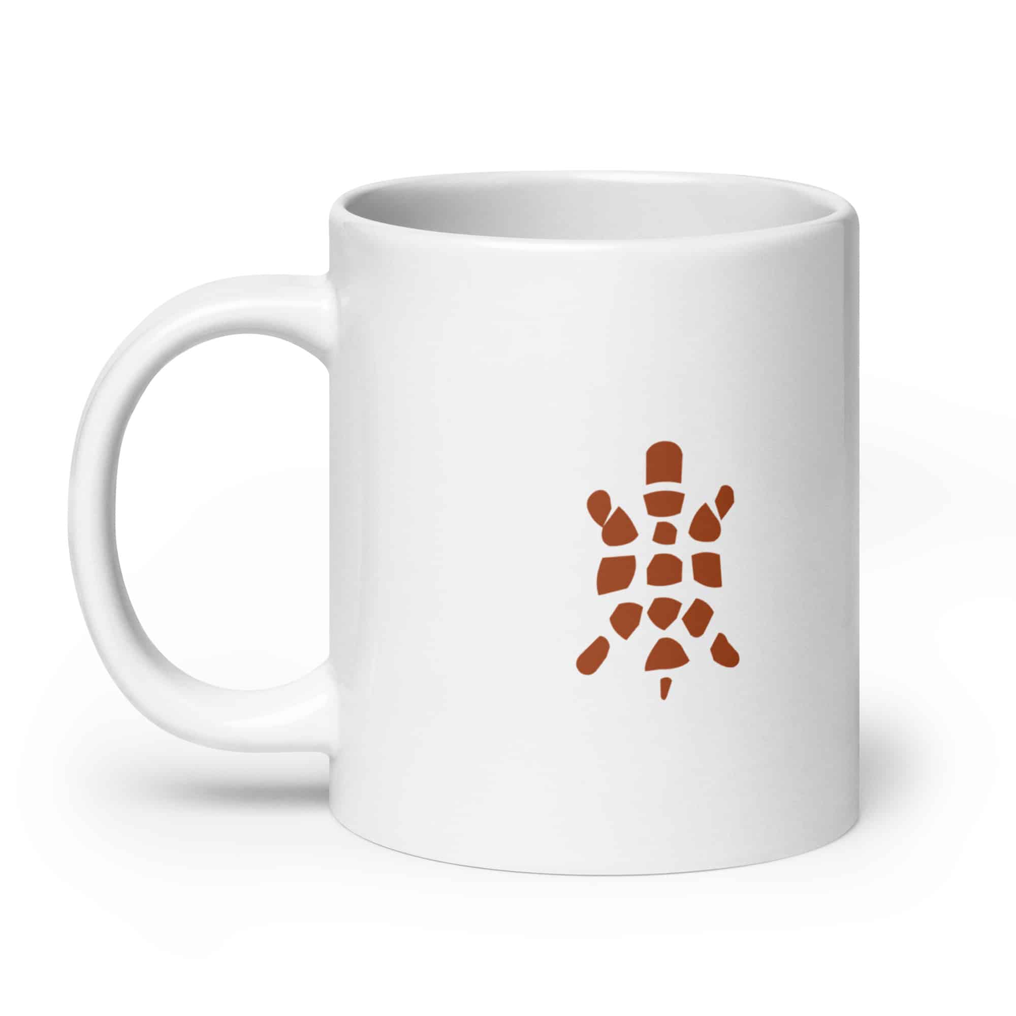 Sheltowee Trace Terracotta Turtle Icon White Ceramic Coffee Mug