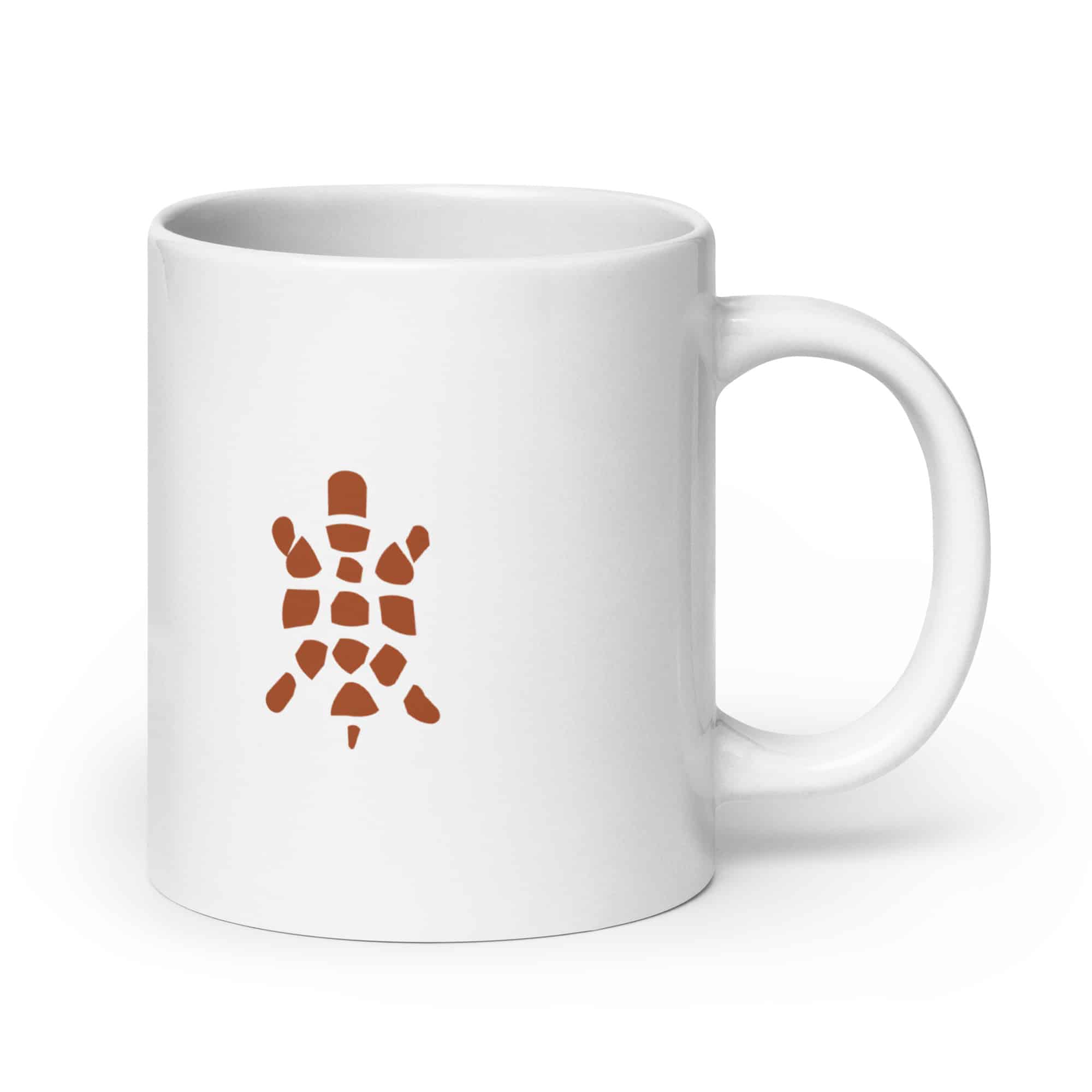 Sheltowee Trace Terracotta Turtle Icon White Ceramic Coffee Mug