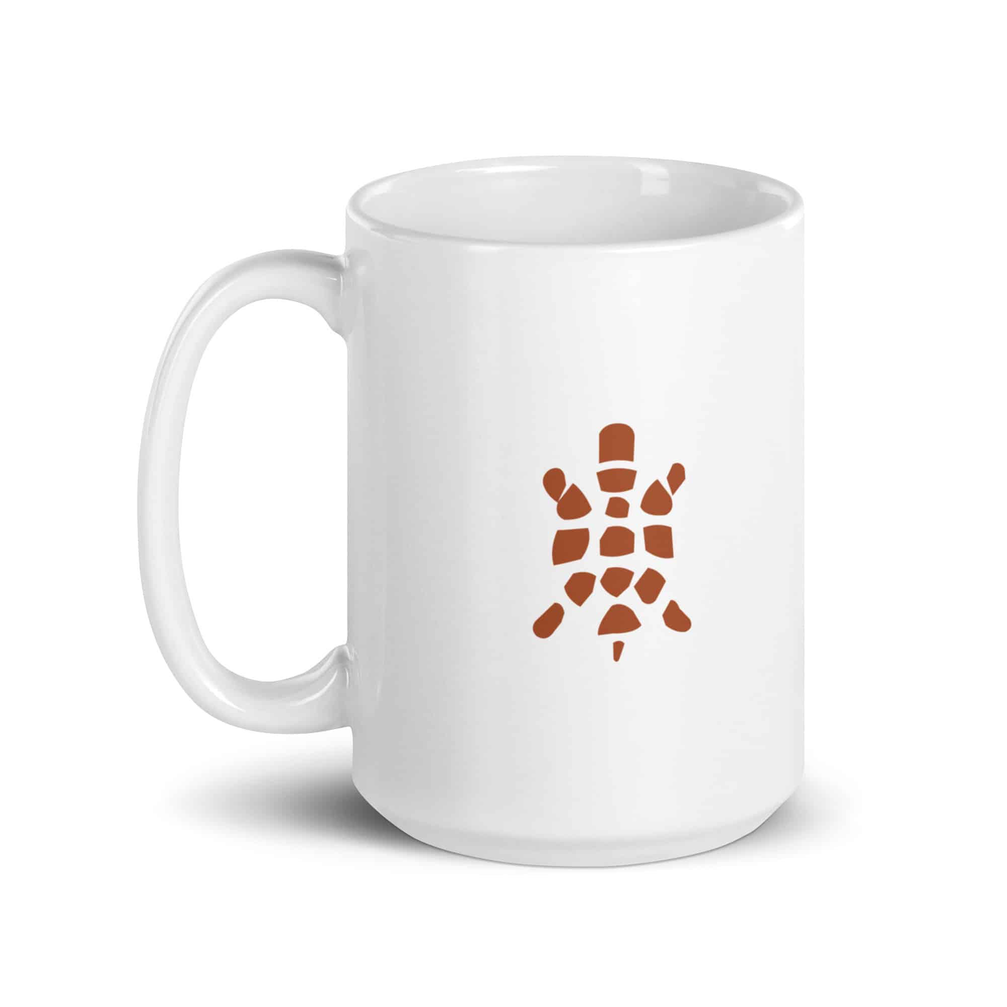Sheltowee Trace Terracotta Turtle Icon White Ceramic Coffee Mug