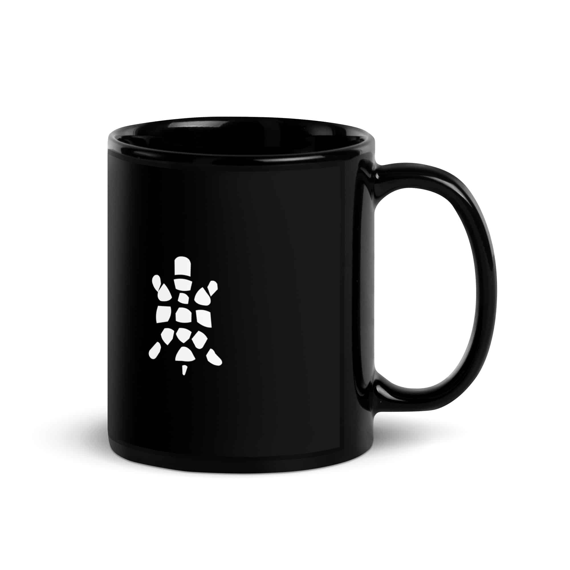 White Sheltowee Inspired Turtle Icon Black Mug