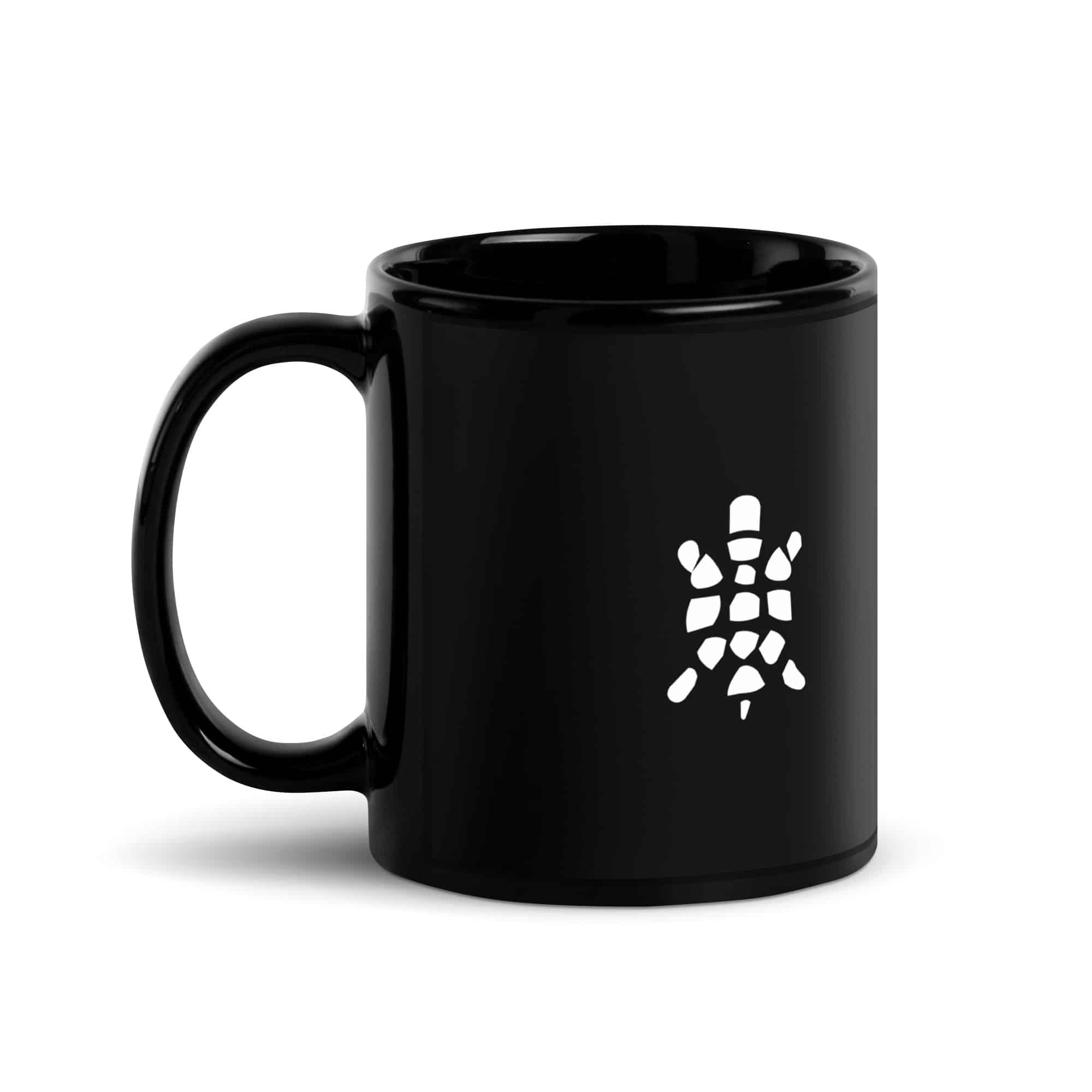 White Sheltowee Inspired Turtle Icon Black Mug