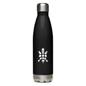 Turtle Icon White Stainless Steel Water Bottle - 17 oz - Main